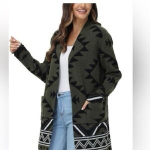 Frye Women's Olive and Black Cardigan